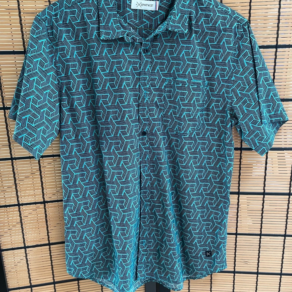 Kenneth Cole Green Casual Button Down Shirt Relaxed Fit